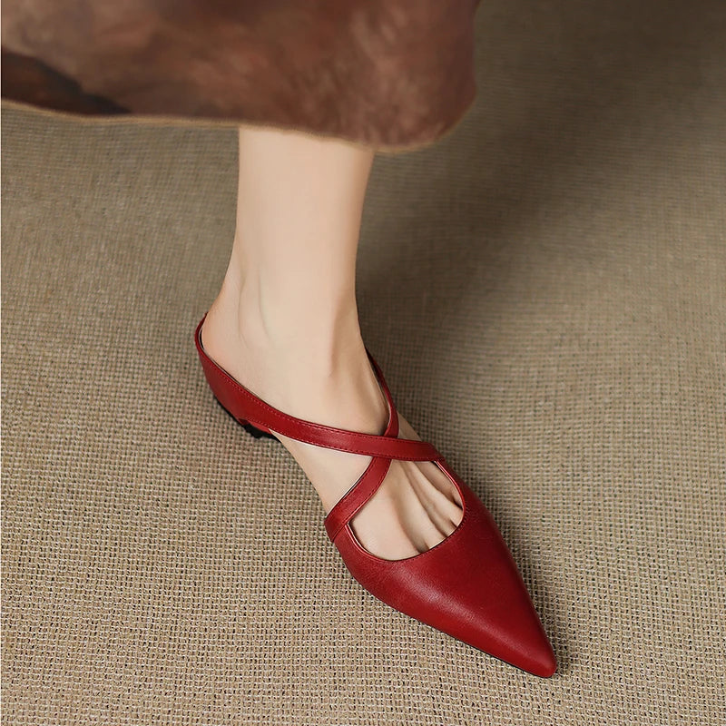 Aluna | Mules de piel genuina