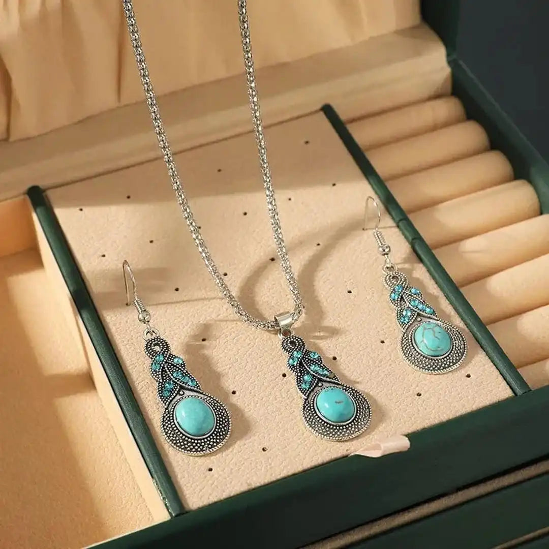 Priscilla™ - Conjunto Vintage de Turquesa