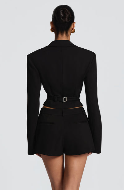 Agatha Cropped Blazer - Black