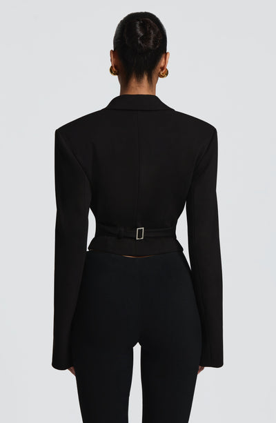 Agatha Cropped Blazer - Black