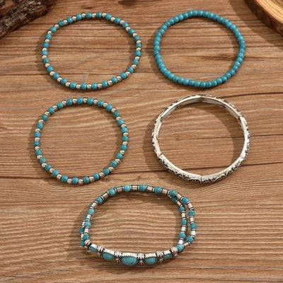 Mirella™ - Colección de Pulseras Boho con Cuentas Turquesas