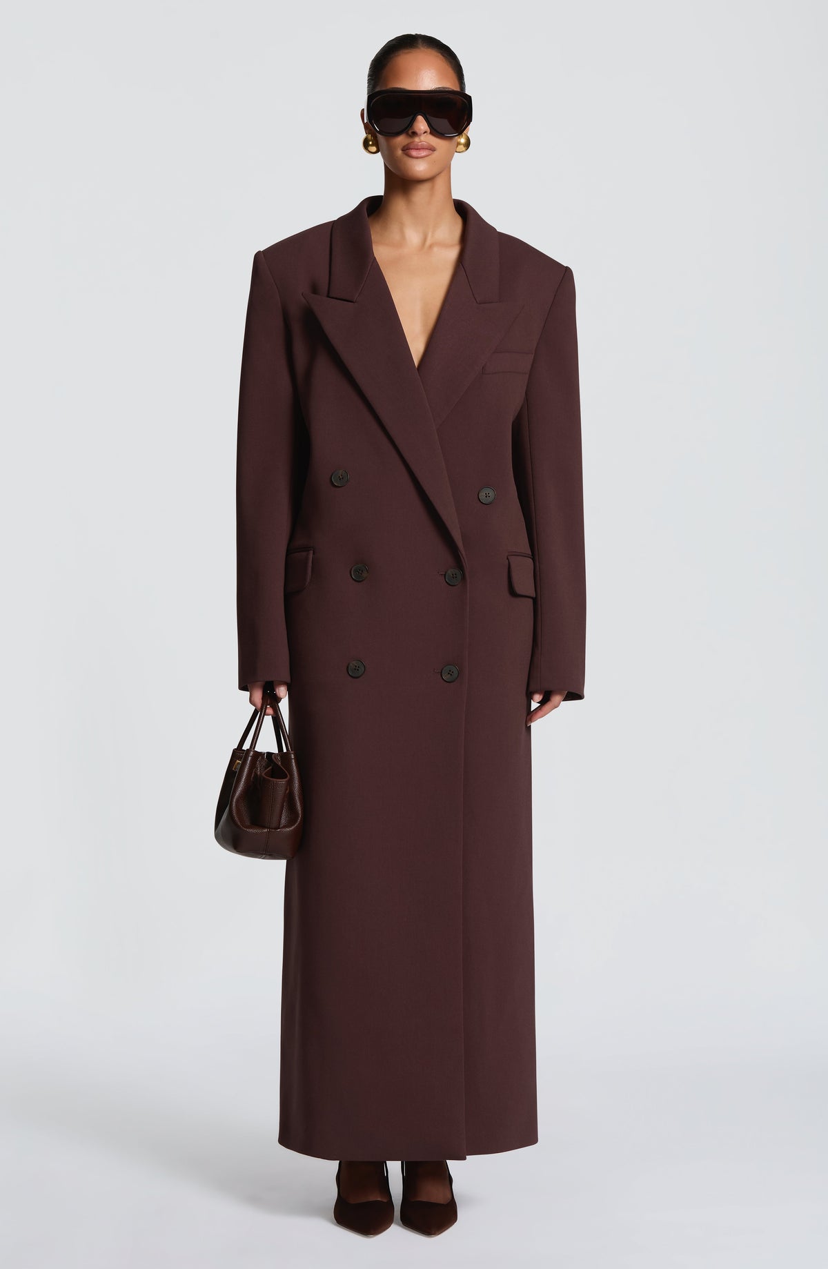 Michelle Coat - Plum Brown