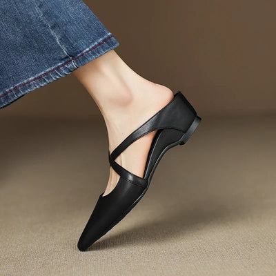 Aluna | Mules de piel genuina