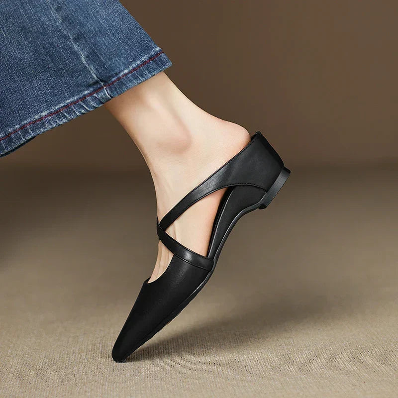 Aluna | Mules de piel genuina