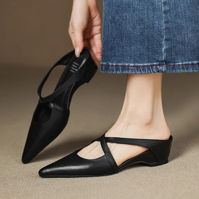 Aluna | Mules de piel genuina