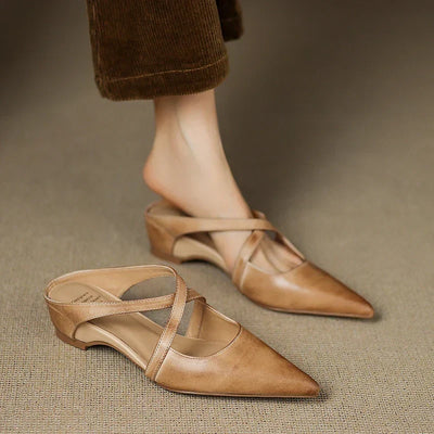 Aluna | Mules de piel genuina