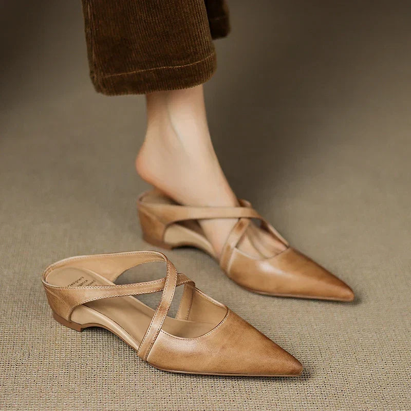 Aluna | Mules de piel genuina