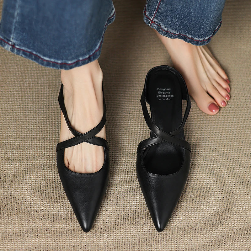 Aluna | Mules de piel genuina