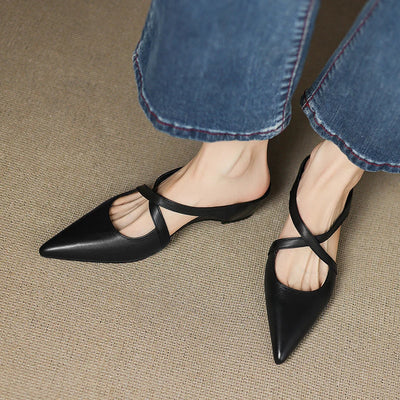 Aluna | Mules de piel genuina