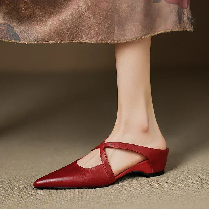 Aluna | Mules de piel genuina