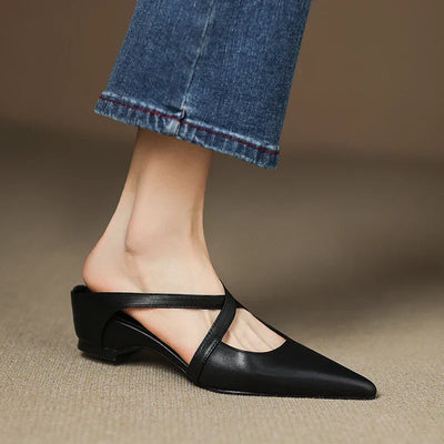 Aluna | Mules de piel genuina