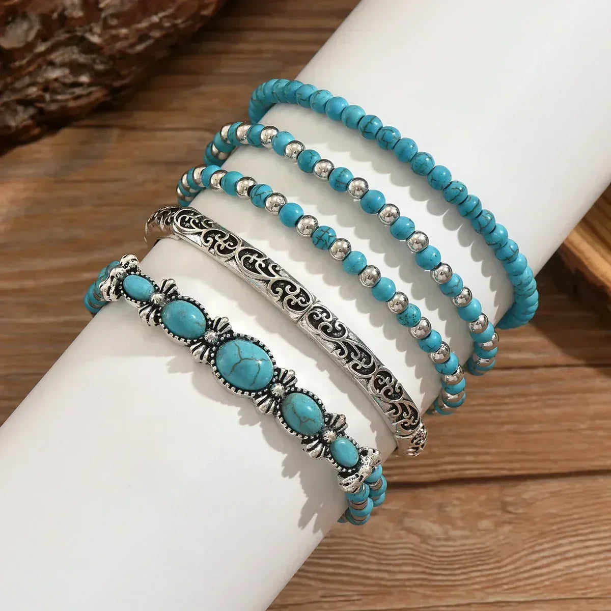Mirella™ - Colección de Pulseras Boho con Cuentas Turquesas