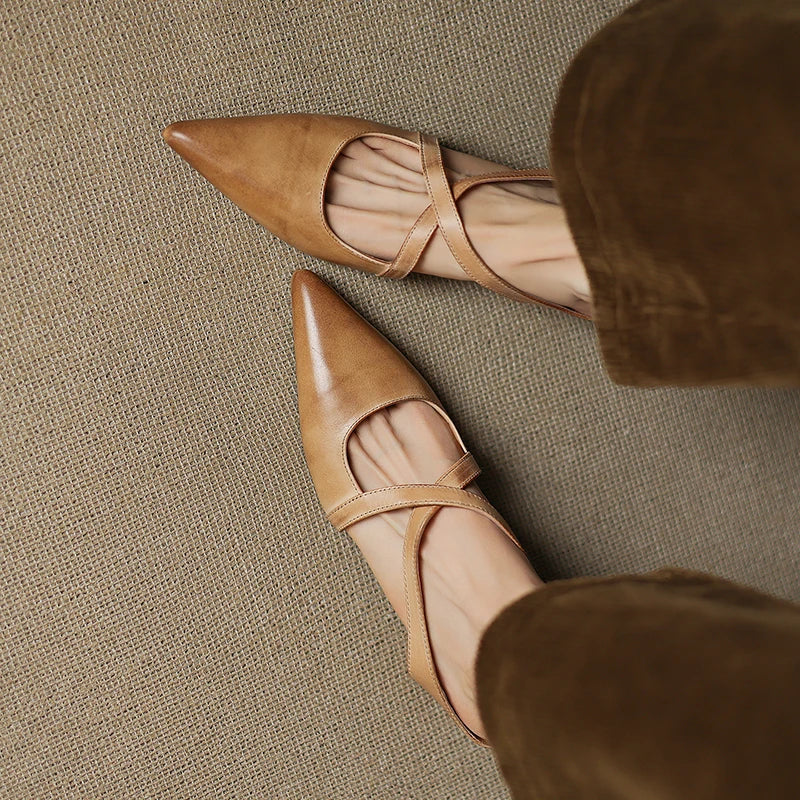 Aluna | Mules de piel genuina