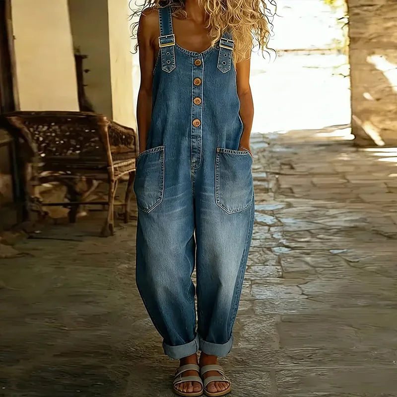 Mae | Mono vintage denim con tirantes ajustables