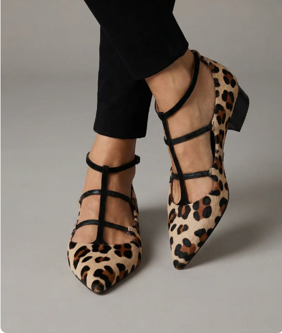 Franca - Zapatos de Tacón con Correa de Leopardo