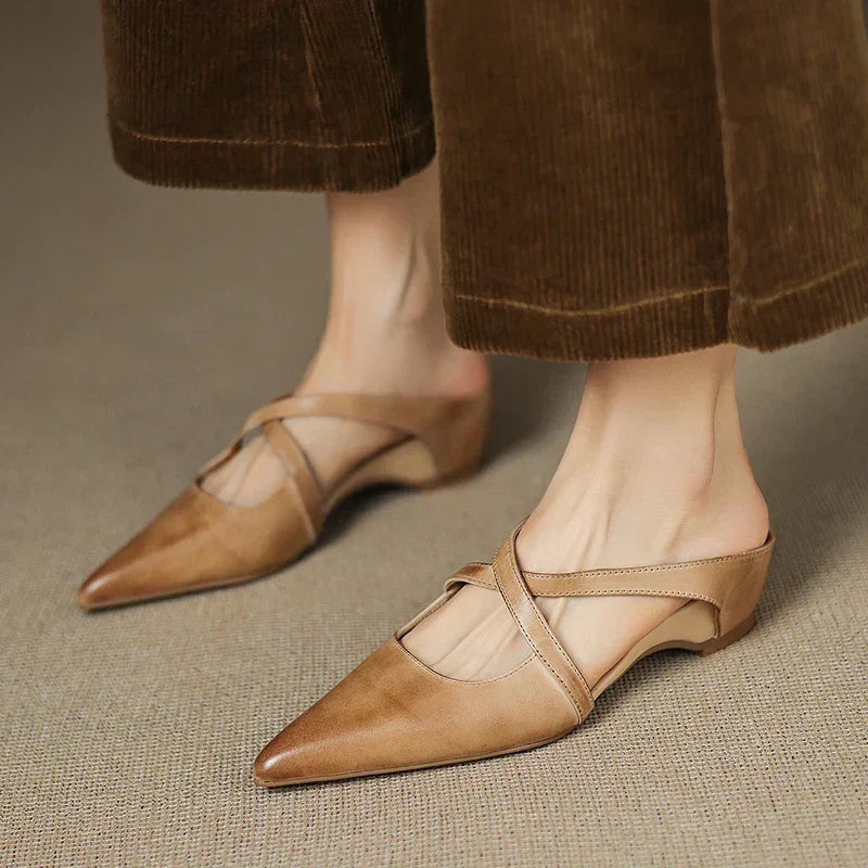 Aluna | Mules de piel genuina