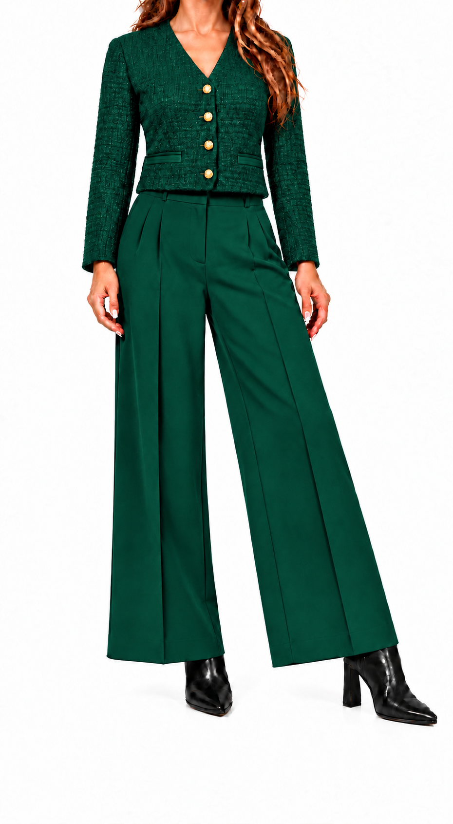 Conjunto Vivienne | Chaqueta de tweed y pantalón ancho