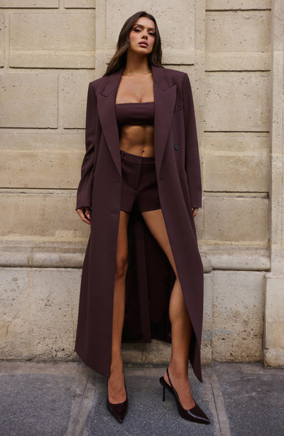 Michelle Coat - Plum Brown