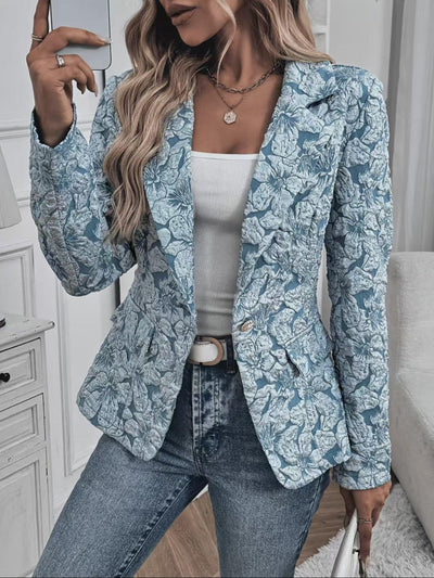 Blazer Entallado de Mujer en Jacquard Paisley