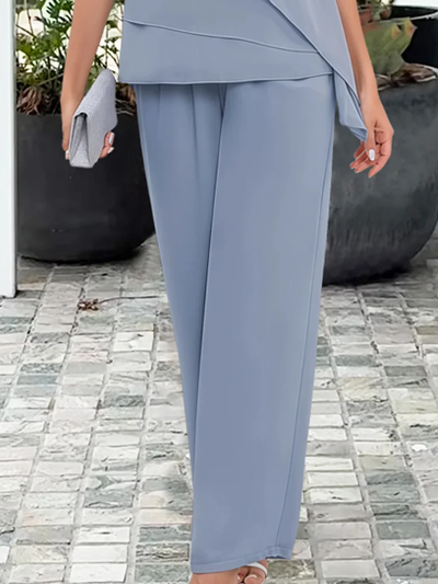 Ninon | Conjunto Blusa Asimétrica Superpuesta y Pantalón Ancho