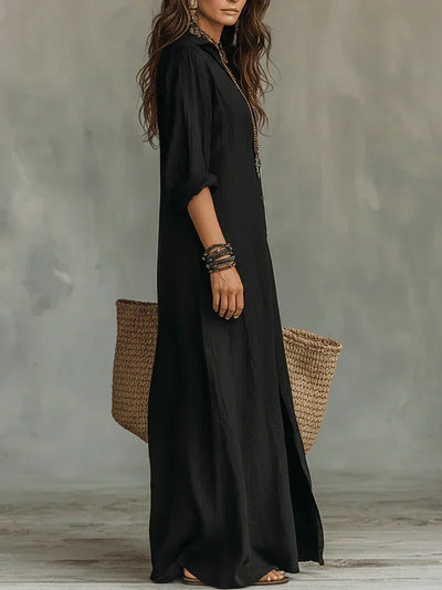 Celina | Vestido Maxi Amplio con Botones