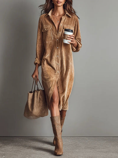 Estelle | Vestido Midi de Pana