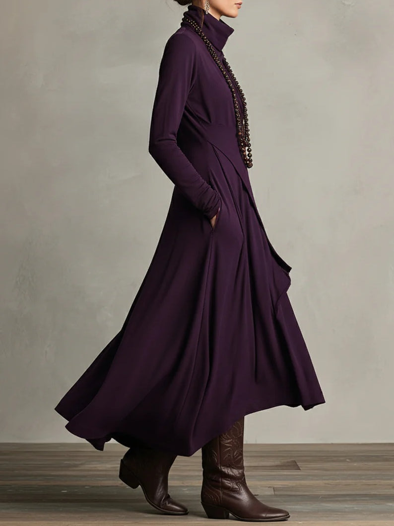Arielle | Vestido Vintage Asimétrico de Cuello Alto