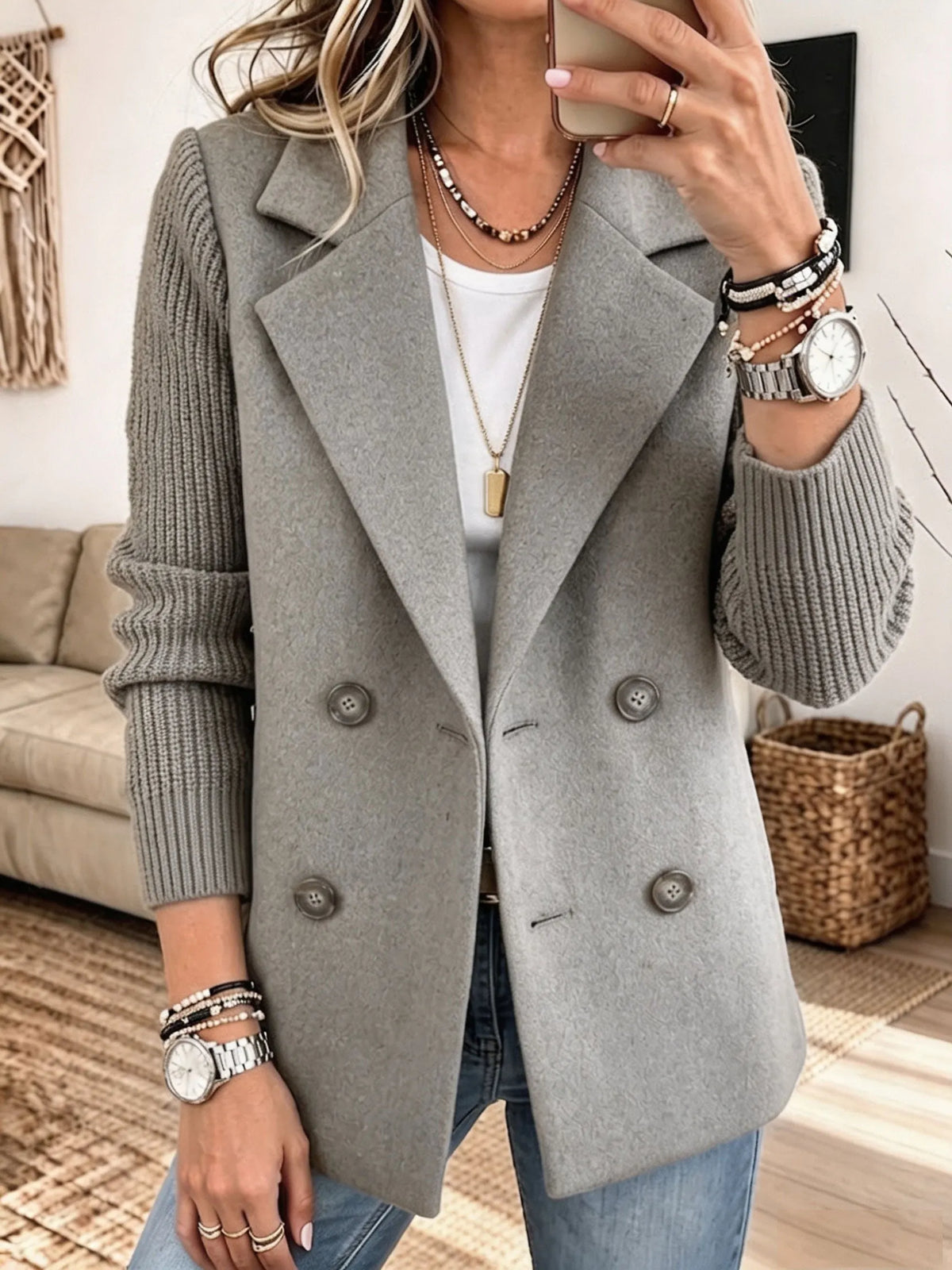 Carla | Americana elegante con mangas de punto