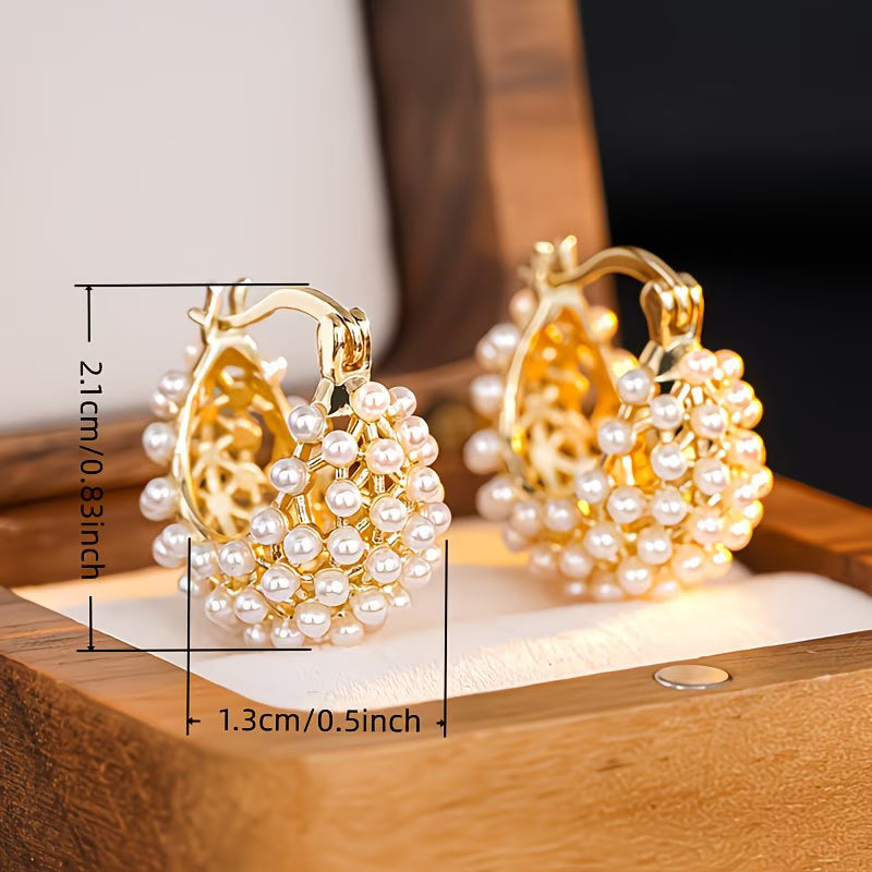 Pendientes de aro con perlas gruesas