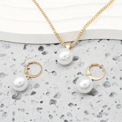 Set de Collar Elegante y Gracioso con Perlas