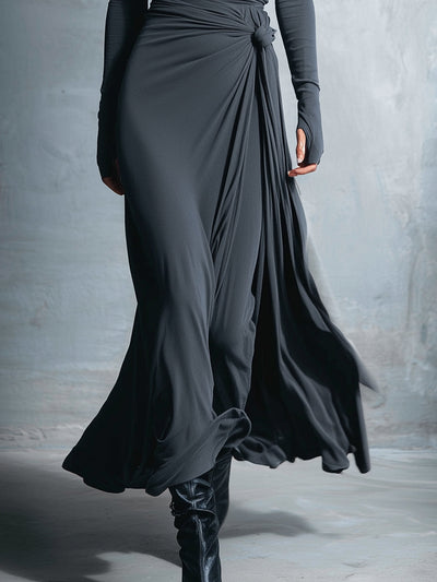 Naomie | Vestido Maxi con Nudo de Seda
