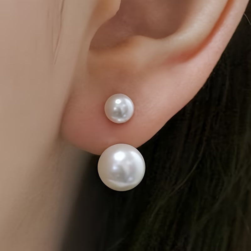 Pendientes Declaración con Perlas Dobles