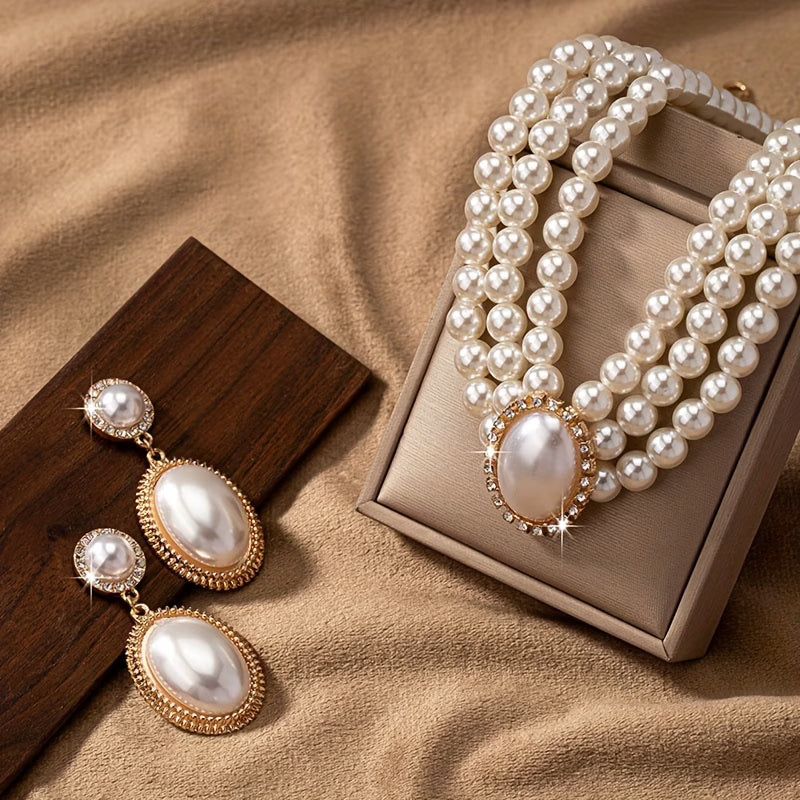 Set de Joyas con Perlas Clásicas
