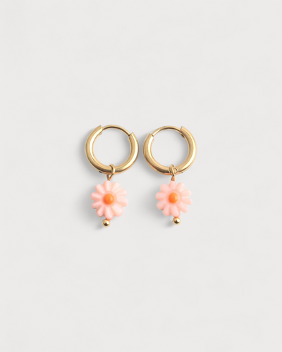 Daisy Flower - Pendientes - Acero inoxidable