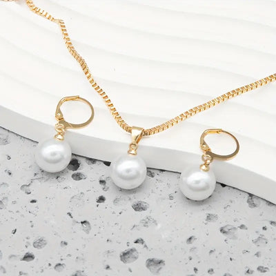 Set de Collar Elegante y Gracioso con Perlas