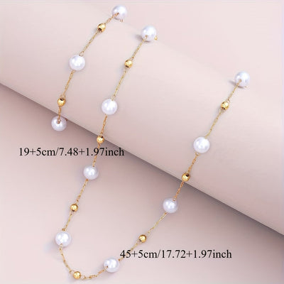 Set de Joyas con Cadena de Perlas Delicadas