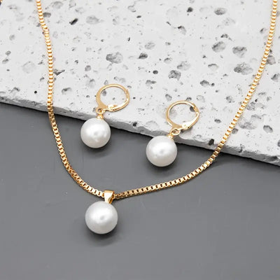 Set de Collar Elegante y Gracioso con Perlas