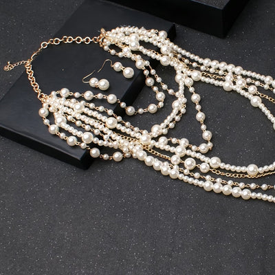Set de Declaración de Perlas Multi-Layer Boho