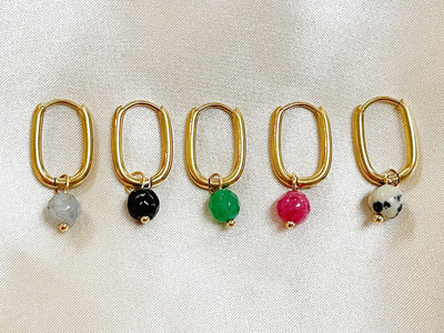 Zuzy - Pendientes - Piedra natural - Acero inoxidable