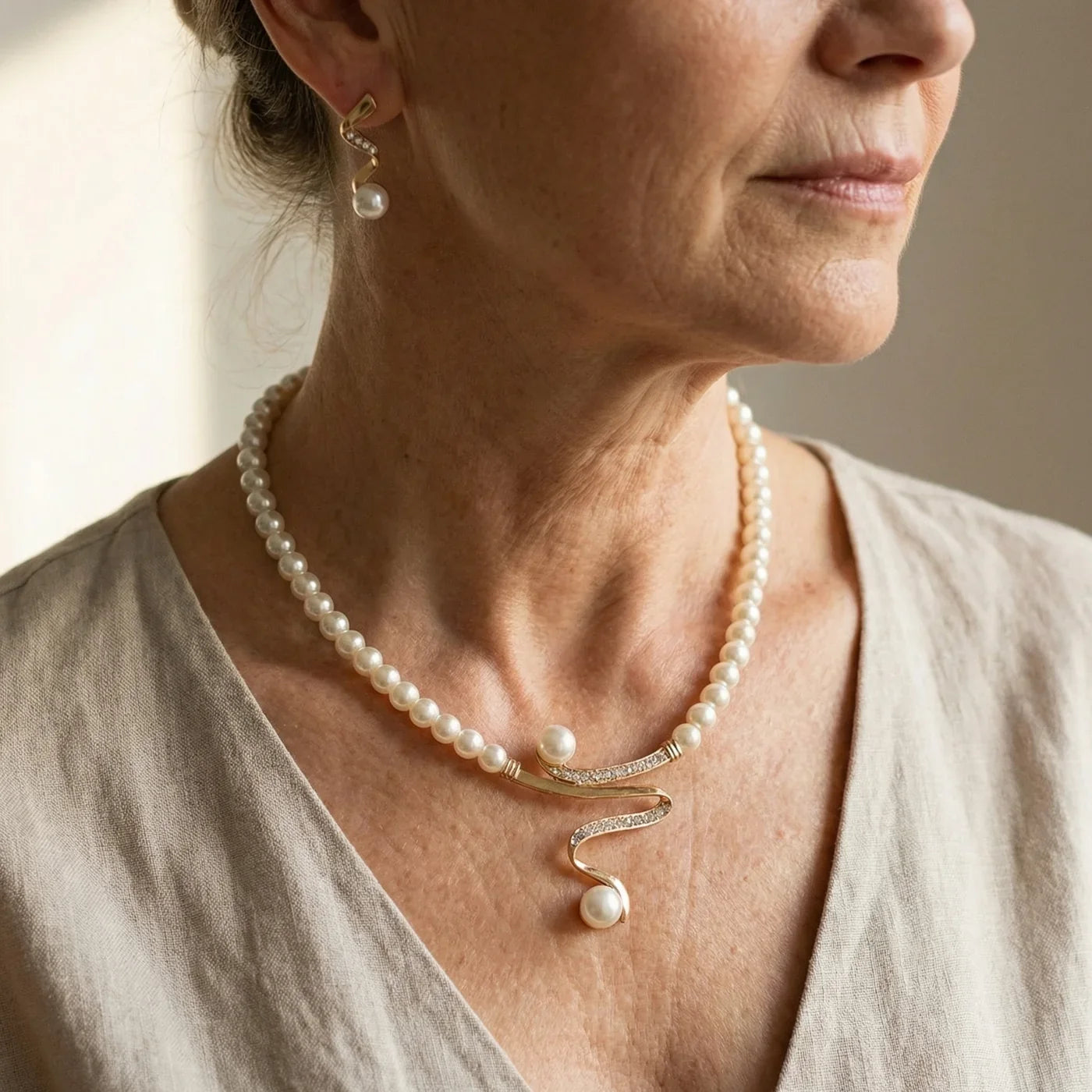 Set de Joyas Elegante con Perlas