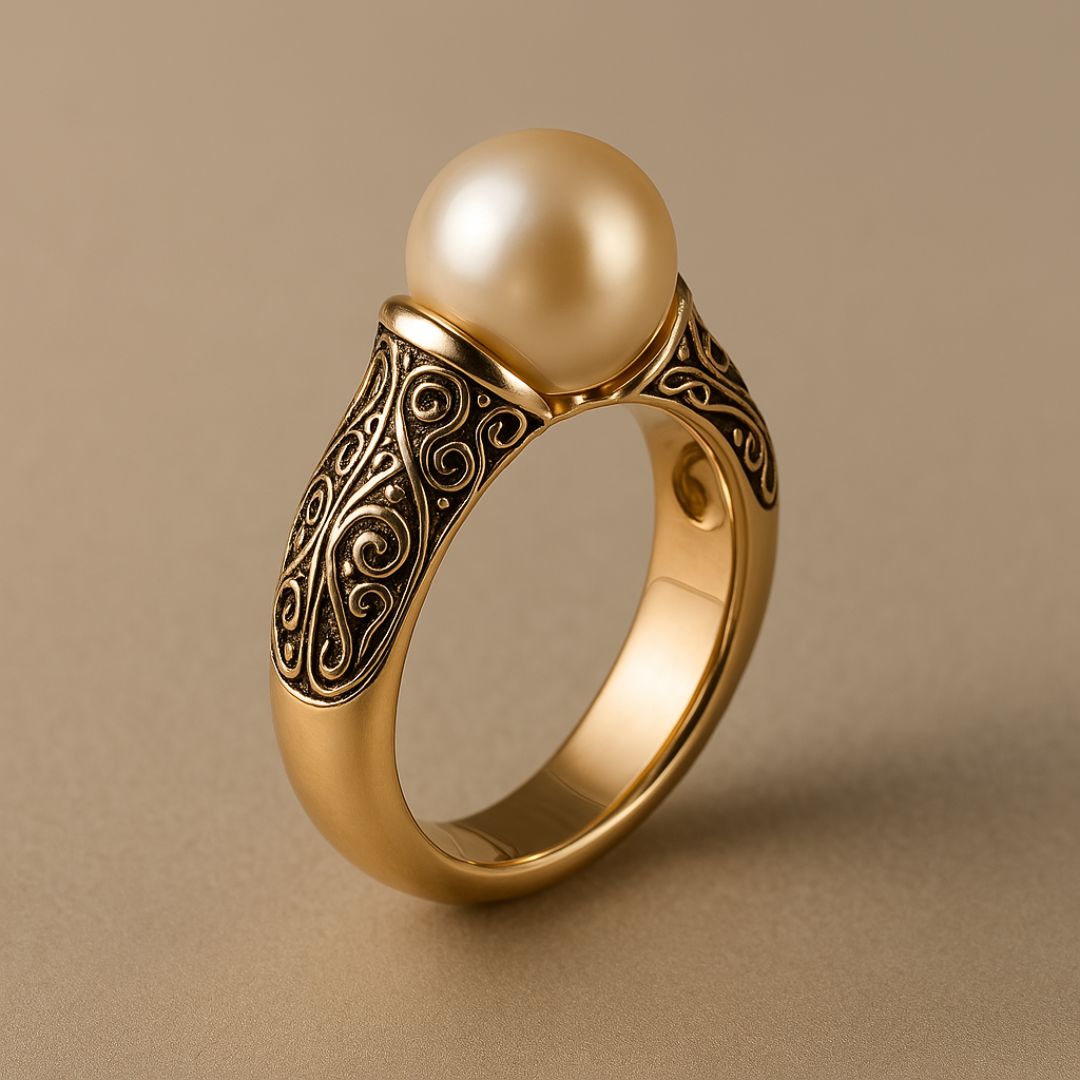 Anillo Vintage de Perlas y Oro Atemporal