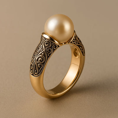 Anillo Vintage de Perlas y Oro Atemporal