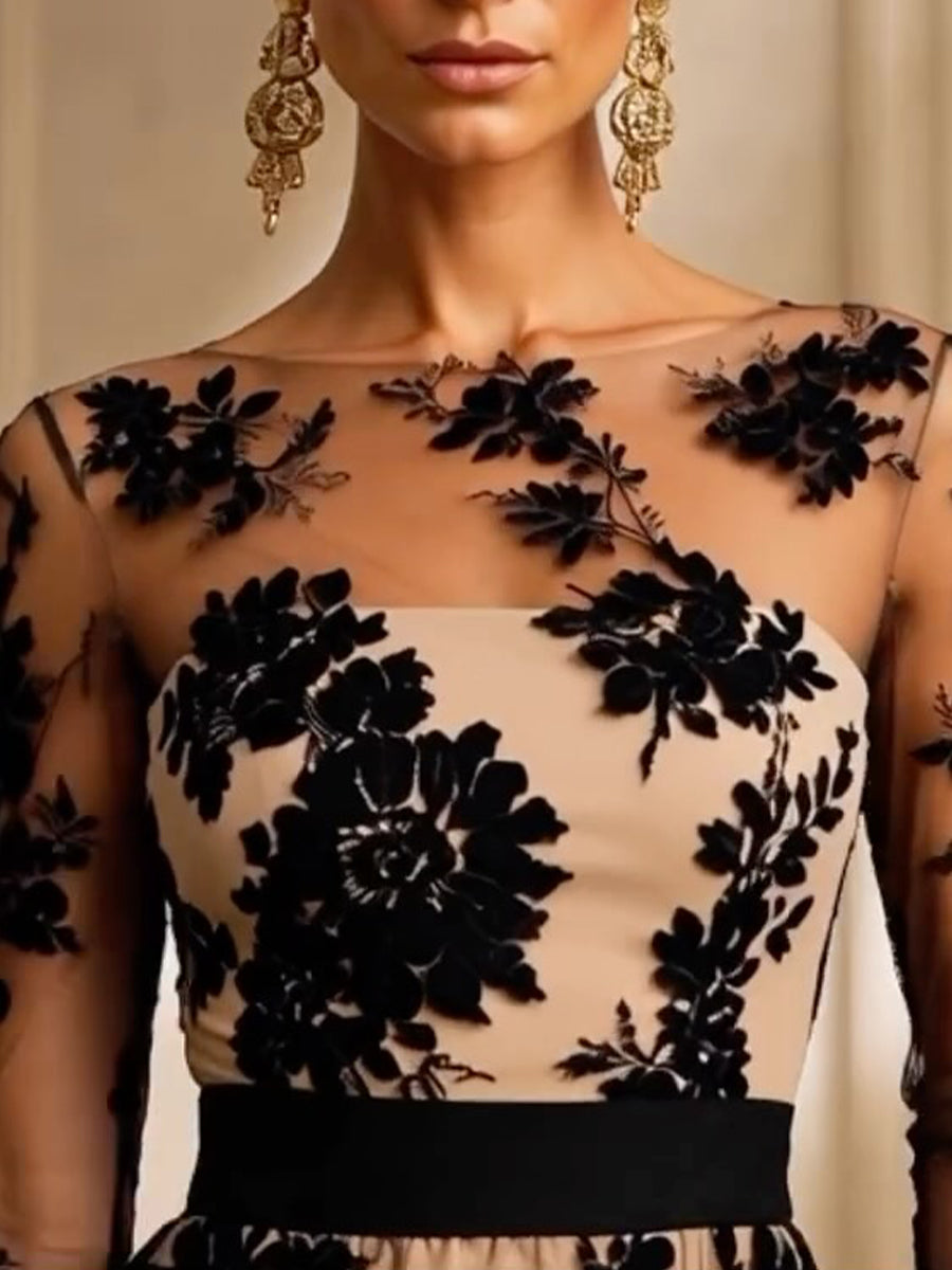 Catherine – Vestido de Noche en Encaje Floral