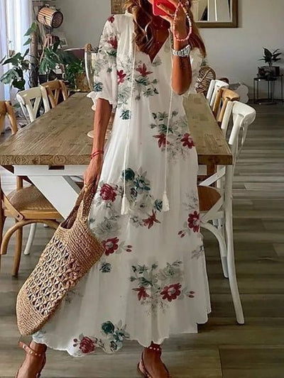 Luna | Vestido midi de estilo boho desenfadado