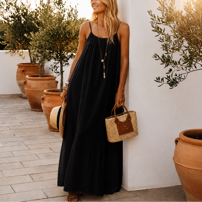 Vestido Maxi Fluido de Tirantes
