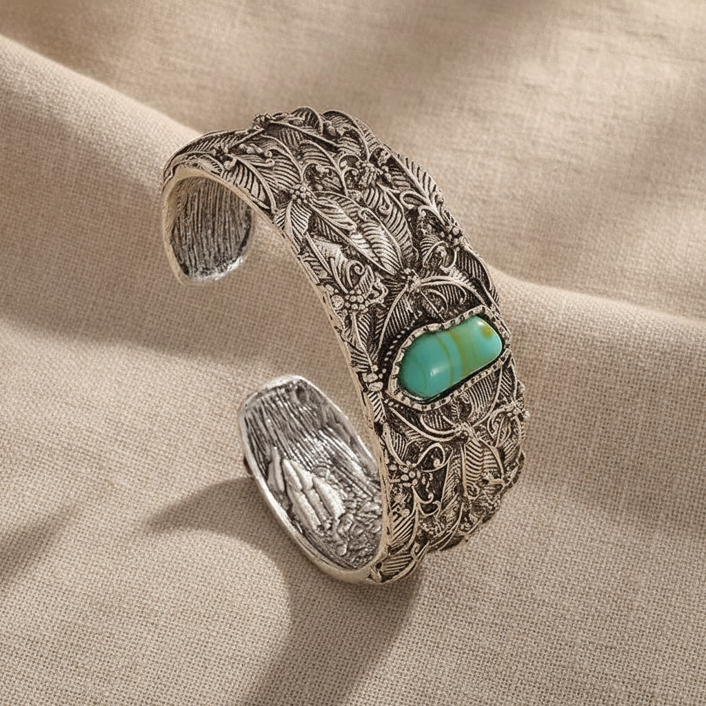 Teodora™ - Pulsera Cuff Vintage con Turquesa