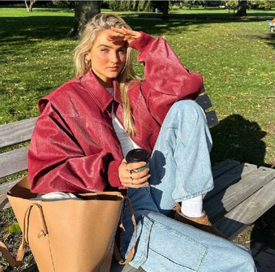 Renée | Bomber Oversize con Costuras de Contraste