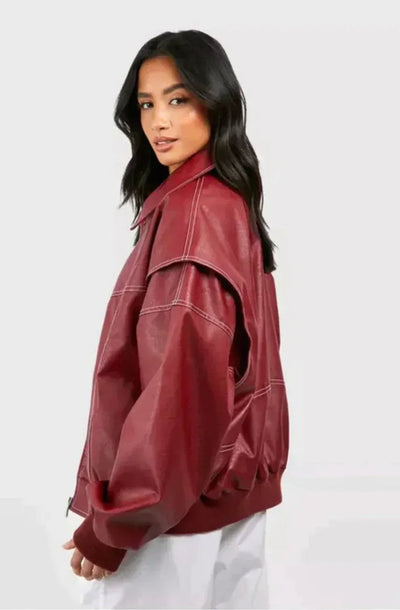 Renée | Bomber Oversize con Costuras de Contraste